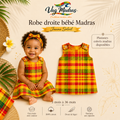 Robe droite bébé madras – fait main