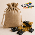 Jeu de dominos en résine Noir & Or – Édition Prestige