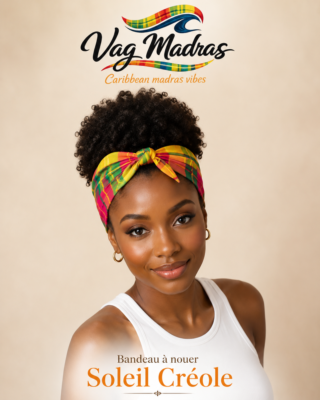 Bandeau à nouer en Madras – Vag Madras
