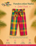 Pantalon enfant madras Soleil Créole – fait main