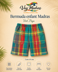 Bermuda garçon madras Vert Pays – fait main